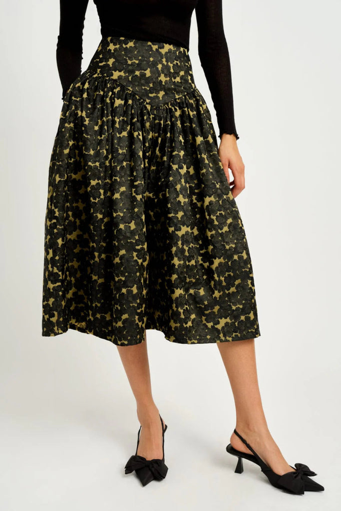 Eliza Faulkner Lucille Skirt (Chartreuse Jacqaurd) - Victoire BoutiqueEliza FaulknerBottoms Ottawa Boutique Shopping Clothing