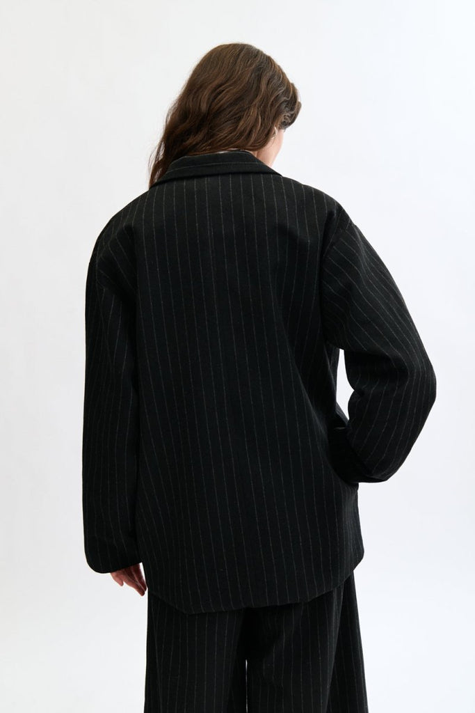 Eliza Faulkner Mara Coat - Black Pinstripe (Online Exclusive) - Victoire BoutiqueEliza FaulknerOuterwear Ottawa Boutique Shopping Clothing
