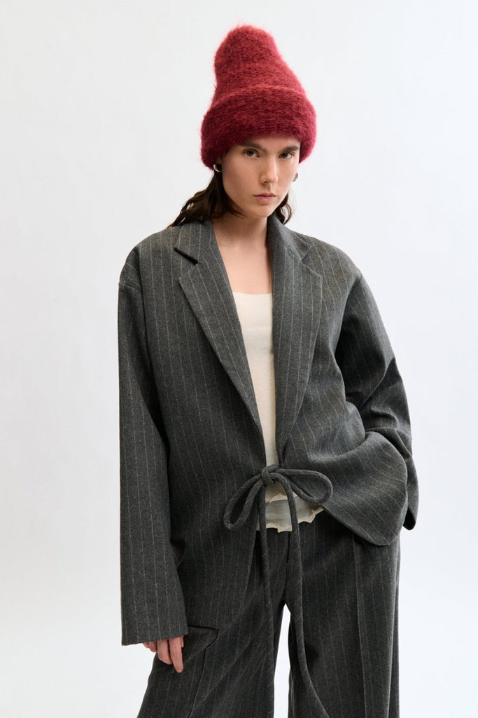 Eliza Faulkner Mara Coat - Grey Pinstripe (Online Exclusive) - Victoire BoutiqueEliza FaulknerOuterwear Ottawa Boutique Shopping Clothing