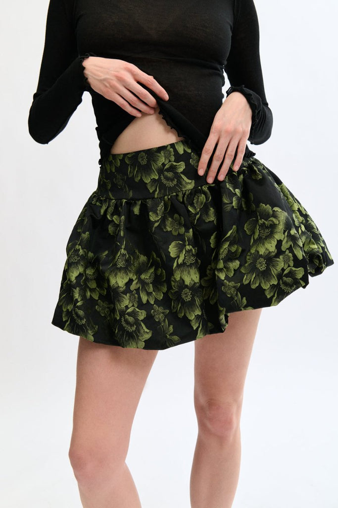 Eliza Faulkner Olivia Skirt - Green Floral (Online Exclusive) - Victoire BoutiqueEliza FaulknerSkirts Ottawa Boutique Shopping Clothing