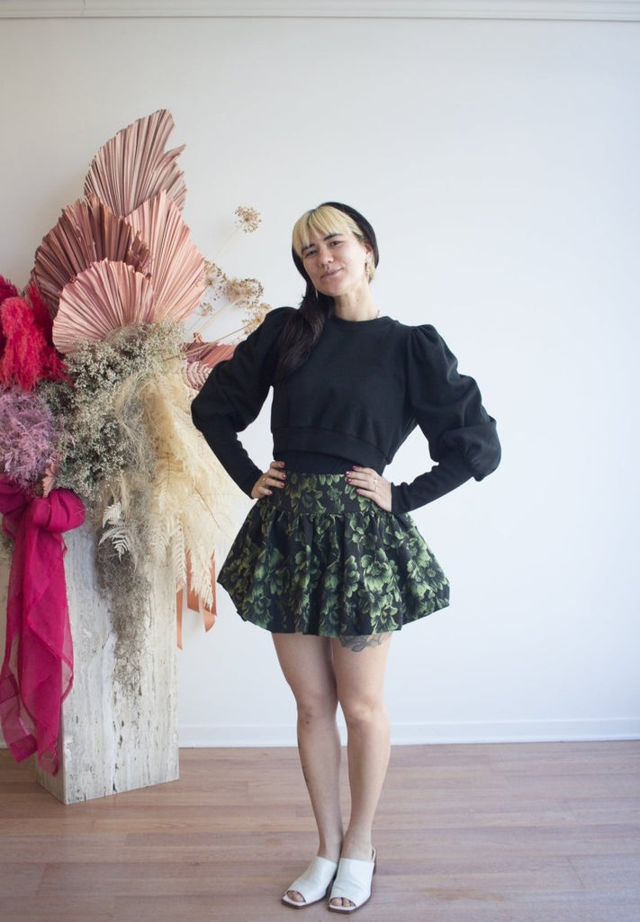 Eliza Faulkner Olivia Skirt - Green Floral (Online Exclusive) - Victoire BoutiqueEliza FaulknerSkirts Ottawa Boutique Shopping Clothing