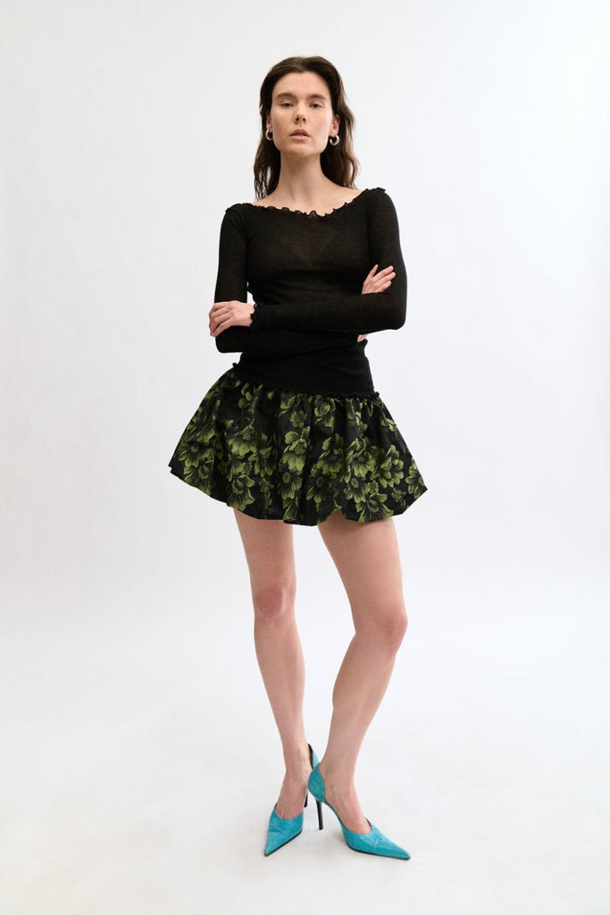 Eliza Faulkner Olivia Skirt - Green Floral (Online Exclusive) - Victoire BoutiqueEliza FaulknerSkirts Ottawa Boutique Shopping Clothing