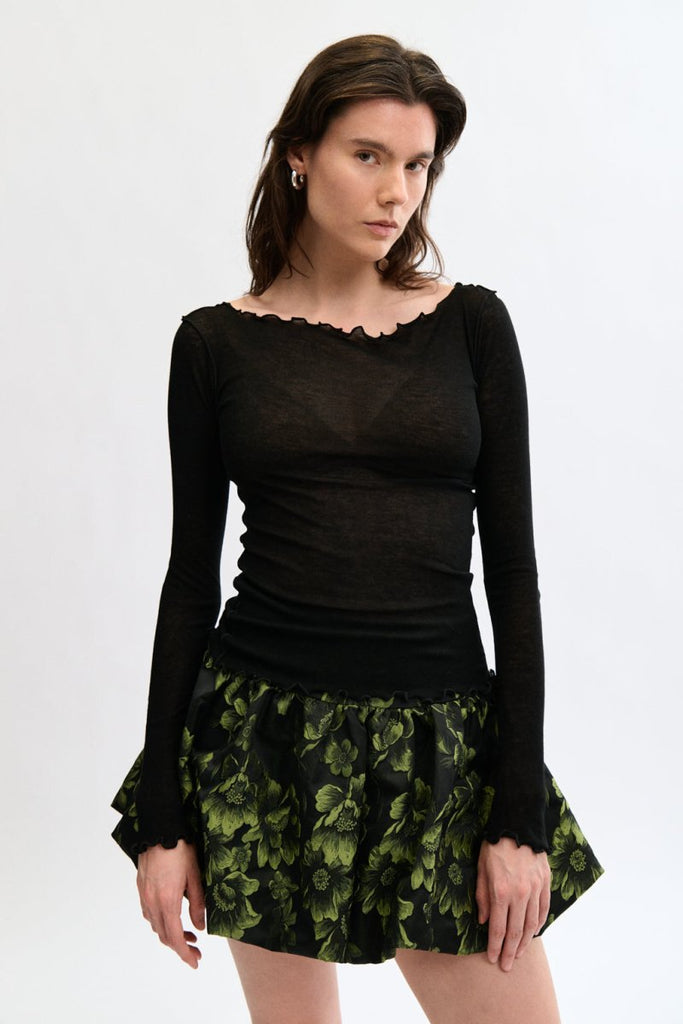 Eliza Faulkner Olivia Skirt - Green Floral (Online Exclusive) - Victoire BoutiqueEliza FaulknerSkirts Ottawa Boutique Shopping Clothing