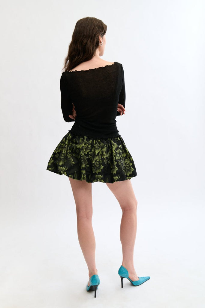 Eliza Faulkner Olivia Skirt - Green Floral (Online Exclusive) - Victoire BoutiqueEliza FaulknerSkirts Ottawa Boutique Shopping Clothing