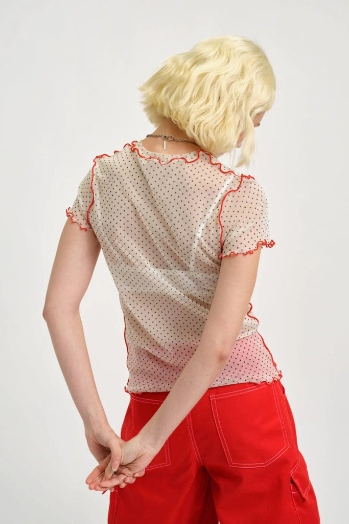 Eliza Faulkner Remy Tee (Cream Polkadot Mesh) - Victoire BoutiqueEliza FaulknerTops Ottawa Boutique Shopping Clothing