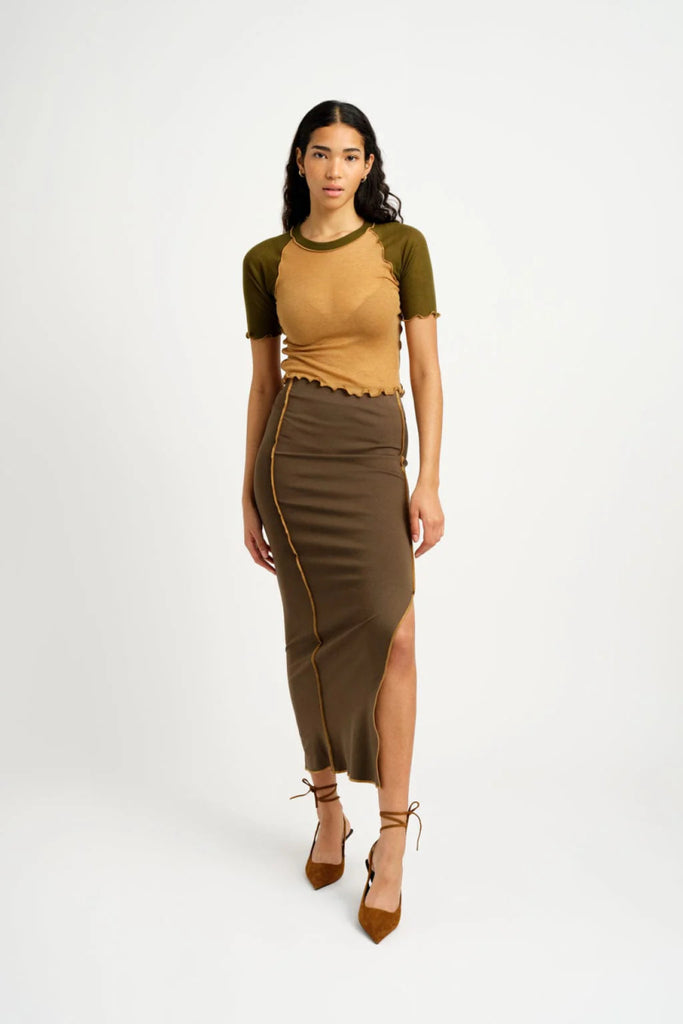 Eliza Faulkner Renata Skirt - Khaki (Online Exclusive) - Victoire BoutiqueEliza FaulknerSkirts Ottawa Boutique Shopping Clothing