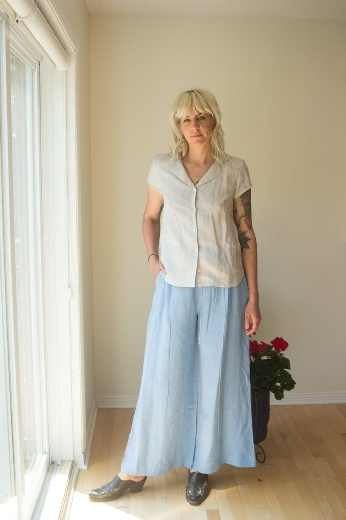 Eliza Faulkner Romy Pant (Blue Linen) - Victoire BoutiqueEliza FaulknerBottoms Ottawa Boutique Shopping Clothing