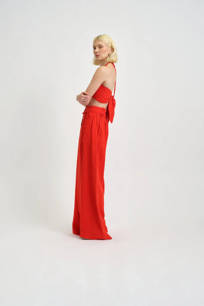 Eliza Faulkner Romy Pant (Red Linen) - Victoire BoutiqueEliza FaulknerBottoms Ottawa Boutique Shopping Clothing