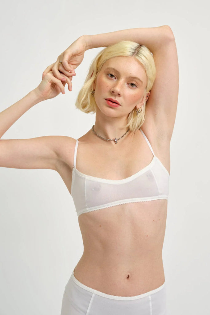Eliza Faulkner Ruby Bralette (White Mesh) - Victoire BoutiqueEliza FaulknerLingerie Ottawa Boutique Shopping Clothing