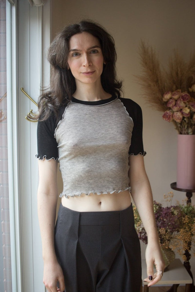 Eliza Faulkner Ruth Tee (Grey Black) - Victoire BoutiqueEliza FaulknerTops Ottawa Boutique Shopping Clothing