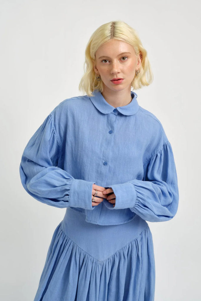 Eliza Faulkner Tabitha Shirt (Blue Linen) - Victoire BoutiqueEliza FaulknerShirts & Tops Ottawa Boutique Shopping Clothing