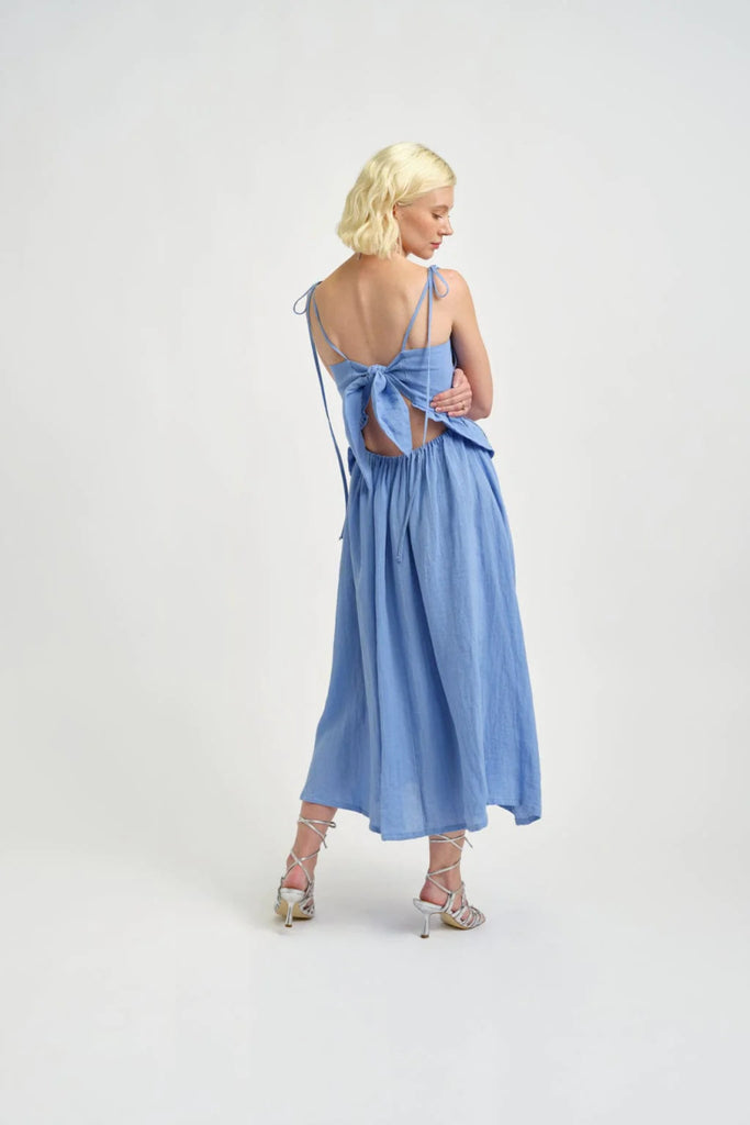 Eliza Faulkner Tessa Dress (Blue Linen) - Victoire BoutiqueEliza FaulknerDresses Ottawa Boutique Shopping Clothing