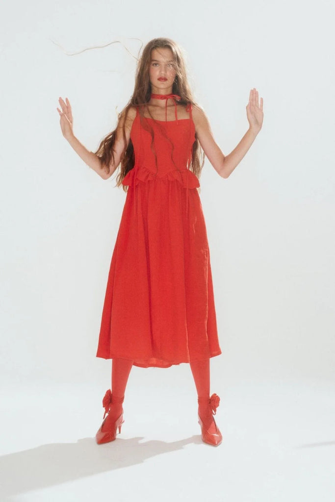 Eliza Faulkner Tessa Dress (Red Linen) - Victoire BoutiqueEliza FaulknerDresses Ottawa Boutique Shopping Clothing