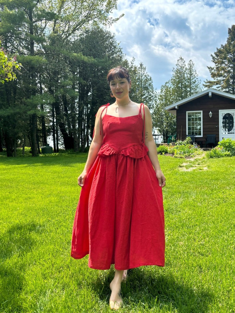 Eliza Faulkner Tessa Dress (Red Linen) - Victoire BoutiqueEliza FaulknerDresses Ottawa Boutique Shopping Clothing