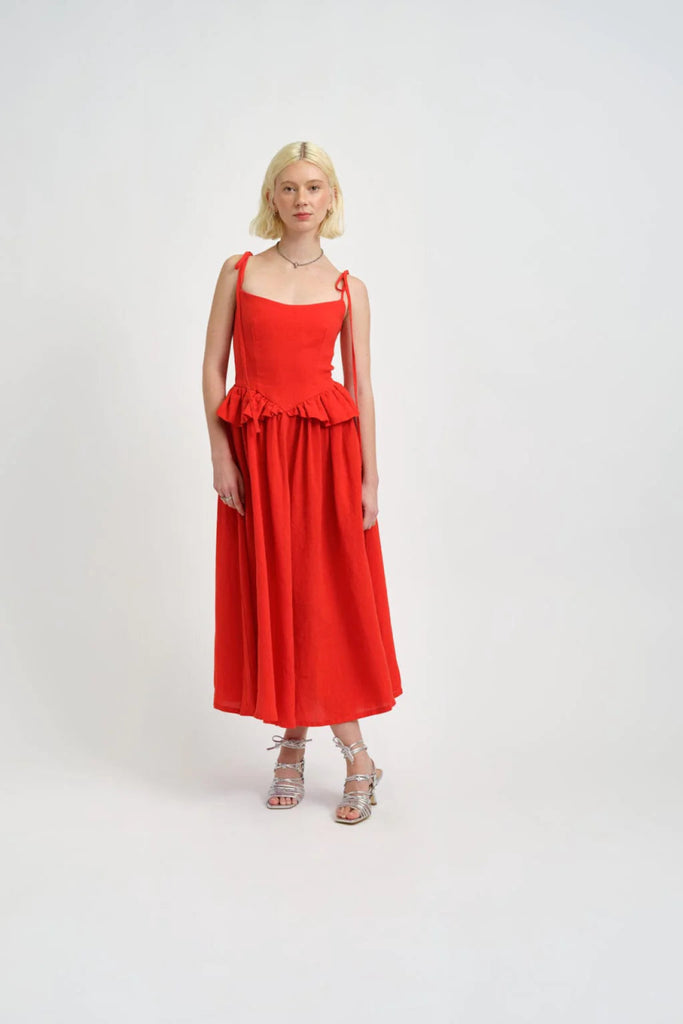 Eliza Faulkner Tessa Dress (Red Linen) - Victoire BoutiqueEliza FaulknerDresses Ottawa Boutique Shopping Clothing