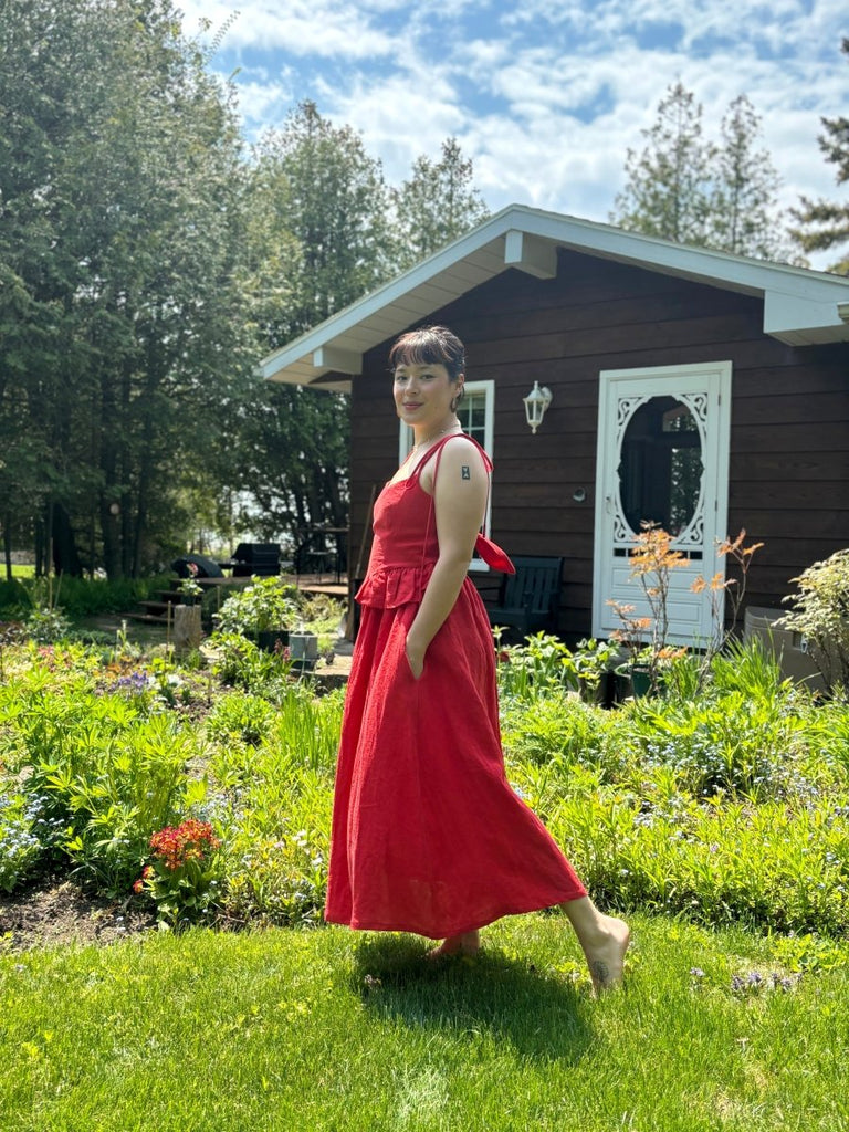 Eliza Faulkner Tessa Dress (Red Linen) - Victoire BoutiqueEliza FaulknerDresses Ottawa Boutique Shopping Clothing