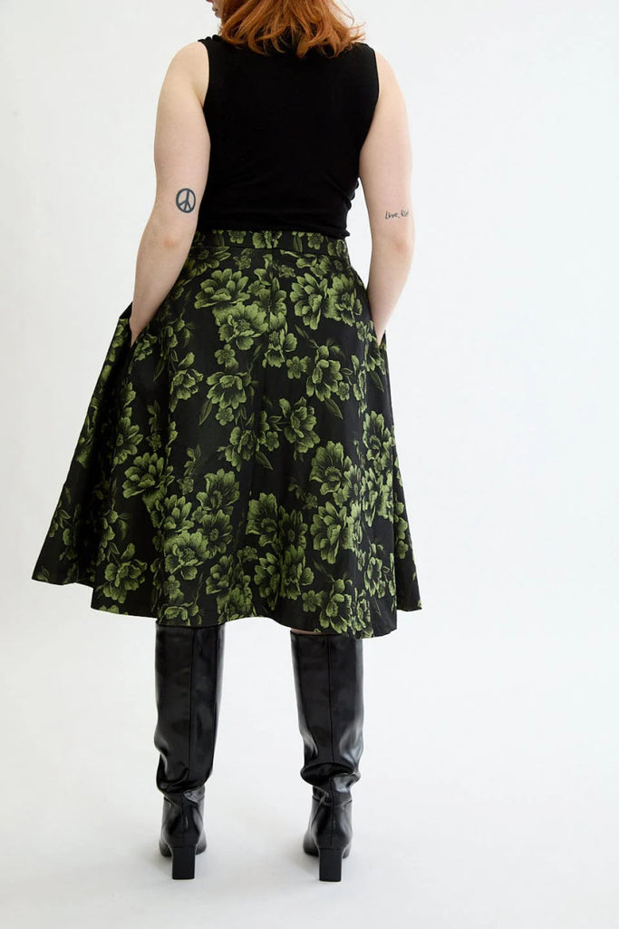 Eliza Faulkner Winnie Skirt - Green Floral (Online Exclusive) - Victoire BoutiqueEliza FaulknerSkirts Ottawa Boutique Shopping Clothing