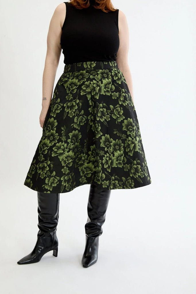 Eliza Faulkner Winnie Skirt - Green Floral (Online Exclusive) - Victoire BoutiqueEliza FaulknerSkirts Ottawa Boutique Shopping Clothing