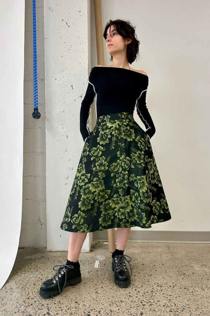 Eliza Faulkner Winnie Skirt - Green Floral (Online Exclusive) - Victoire BoutiqueEliza FaulknerSkirts Ottawa Boutique Shopping Clothing