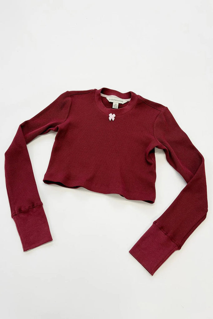 Eliza Faulkner Yuri Waffle Top - Maroon (Online Exclusive) - Victoire BoutiqueEliza FaulknerLingerie Ottawa Boutique Shopping Clothing