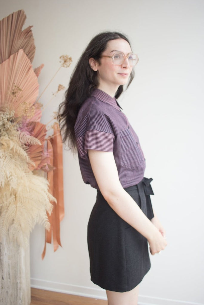 Eve Gravel Apoline Shirt - Navy/Burgundy (Pre - Order) - Victoire BoutiqueEve GravelShirts & Tops Ottawa Boutique Shopping Clothing