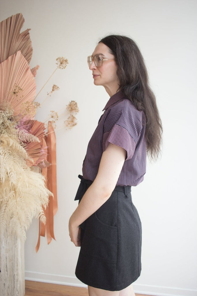 Eve Gravel Apoline Shirt - Navy/Burgundy (Pre - Order) - Victoire BoutiqueEve GravelShirts & Tops Ottawa Boutique Shopping Clothing