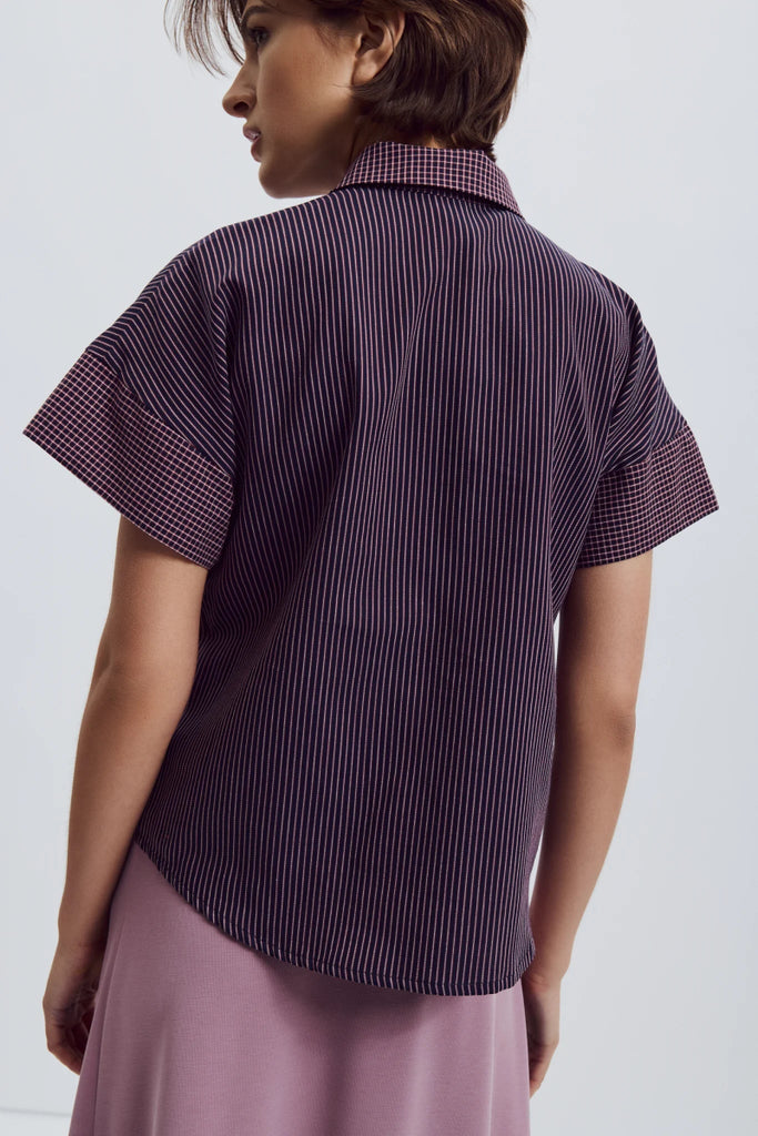 Eve Gravel Apoline Shirt - Navy/Burgundy (Pre - Order) - Victoire BoutiqueEve GravelShirts & Tops Ottawa Boutique Shopping Clothing