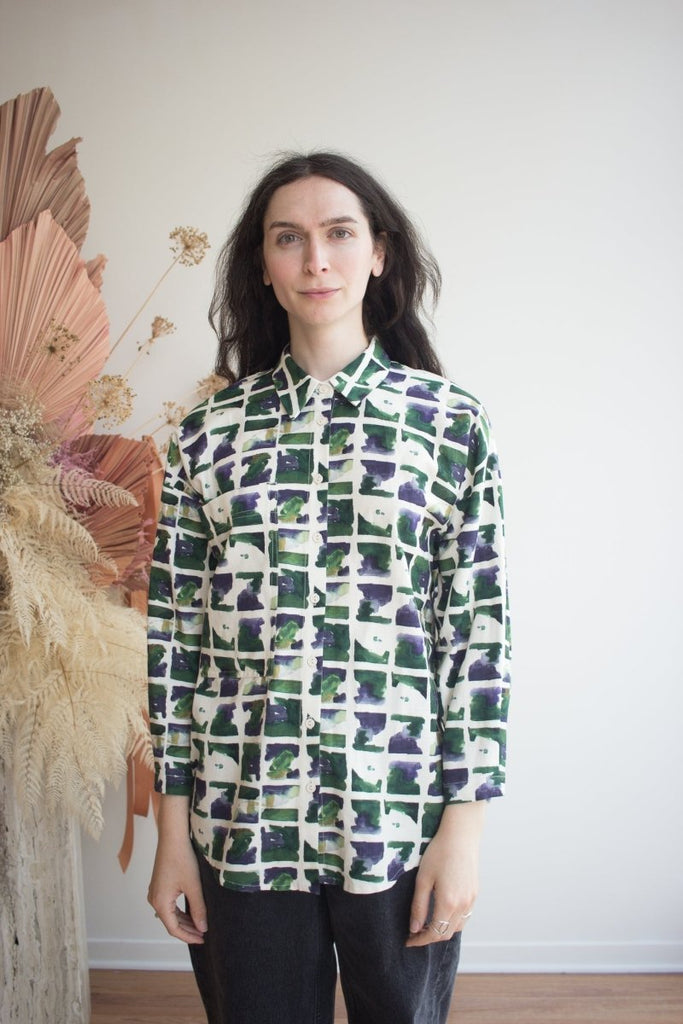 Eve Gravel Celeste Top - Chess Lines or Earth (Pre - Order) - Victoire BoutiqueEve GravelShirts & Tops Ottawa Boutique Shopping Clothing