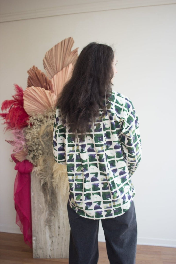 Eve Gravel Celeste Top - Chess Lines or Earth (Pre - Order) - Victoire BoutiqueEve GravelShirts & Tops Ottawa Boutique Shopping Clothing