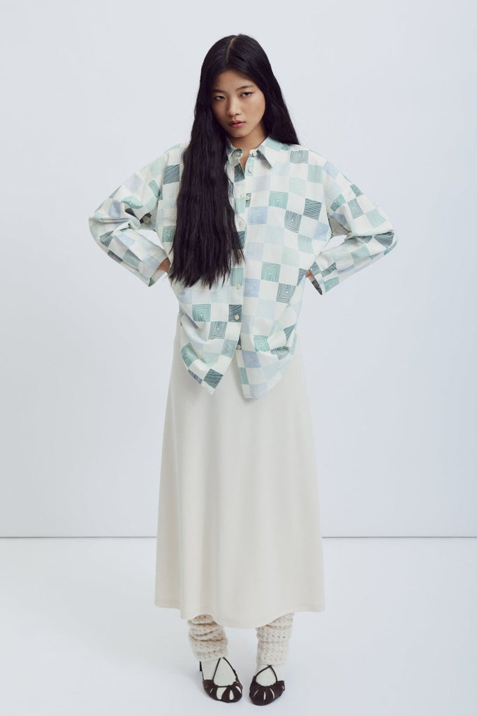 Eve Gravel Celeste Top - Chess Lines or Earth (Pre - Order) - Victoire BoutiqueEve GravelShirts & Tops Ottawa Boutique Shopping Clothing