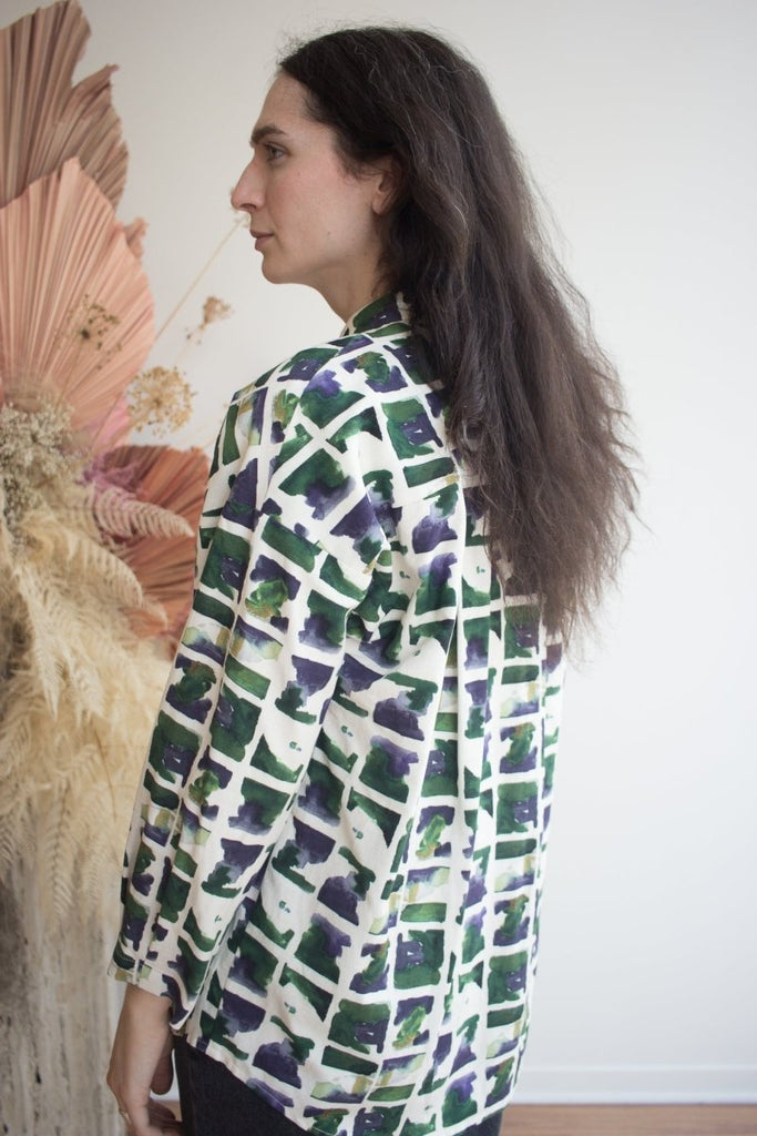 Eve Gravel Celeste Top - Chess Lines or Earth (Pre - Order) - Victoire BoutiqueEve GravelShirts & Tops Ottawa Boutique Shopping Clothing