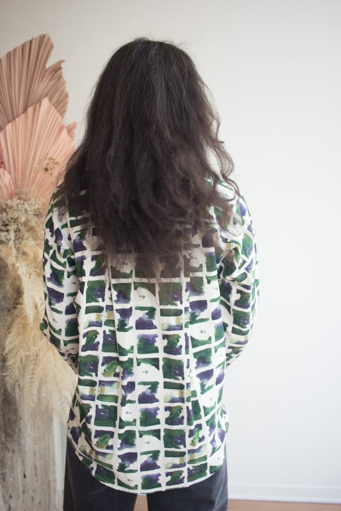 Eve Gravel Celeste Top - Chess Lines or Earth (Pre - Order) - Victoire BoutiqueEve GravelShirts & Tops Ottawa Boutique Shopping Clothing