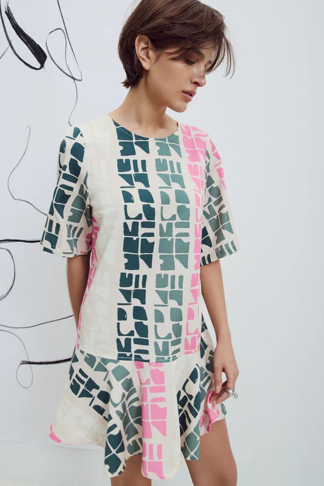 Eve Gravel Dalia Dress - Blue or Pink Totem (Online Exclusive) - Victoire BoutiqueEve GravelDresses Ottawa Boutique Shopping Clothing