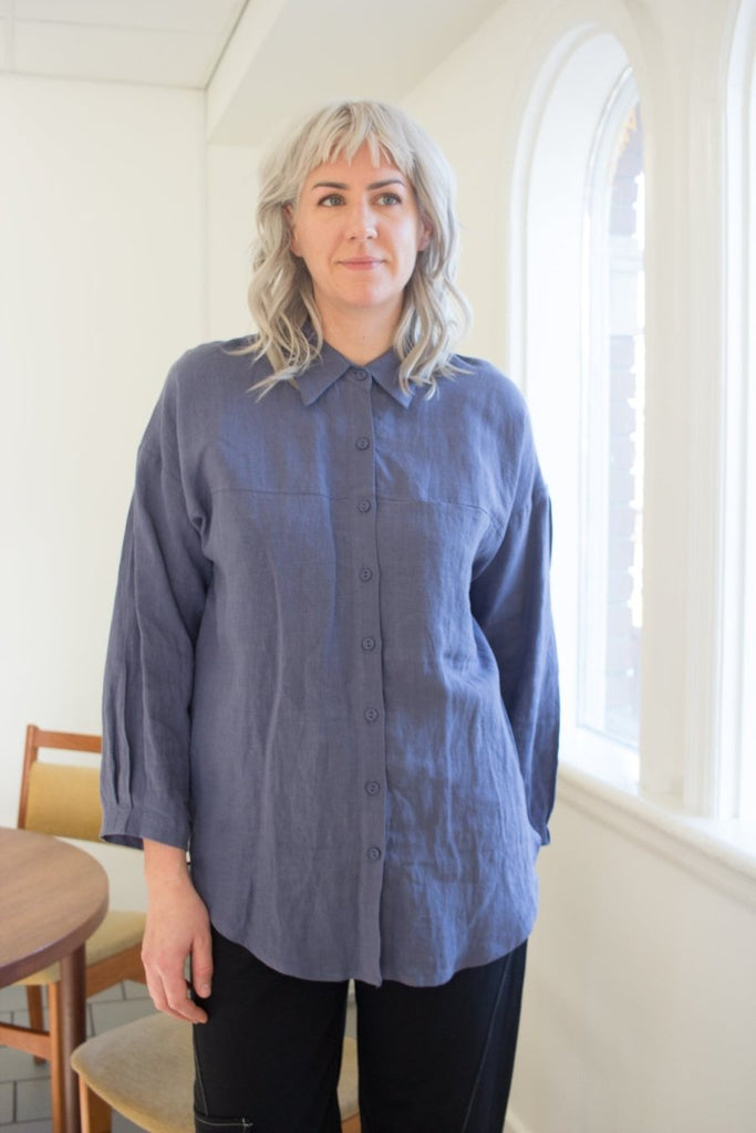 Eve Gravel Gilmore Shirt - Bleuet (In Store) - Victoire BoutiqueEve GravelTops Ottawa Boutique Shopping Clothing