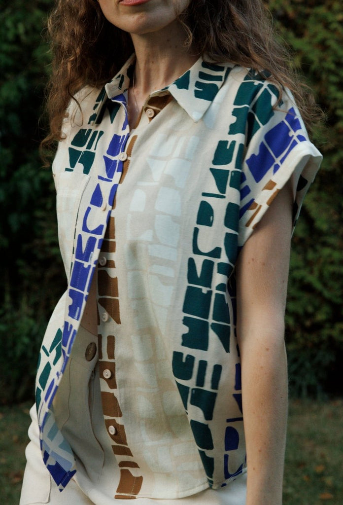 Eve Gravel Jahana Top - Blue Totem (In - Store) - Victoire BoutiqueEve GravelShirts & Tops Ottawa Boutique Shopping Clothing