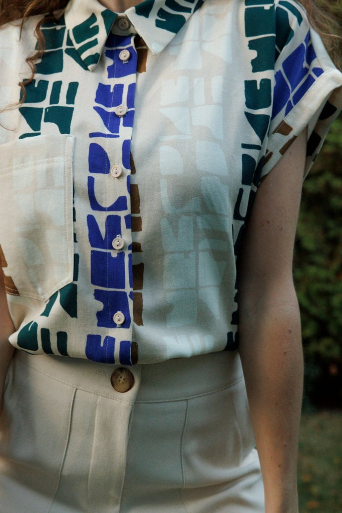 Eve Gravel Jahana Top - Blue Totem (In - Store) - Victoire BoutiqueEve GravelShirts & Tops Ottawa Boutique Shopping Clothing