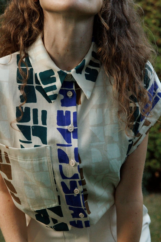 Eve Gravel Jahana Top - Blue Totem (In - Store) - Victoire BoutiqueEve GravelShirts & Tops Ottawa Boutique Shopping Clothing