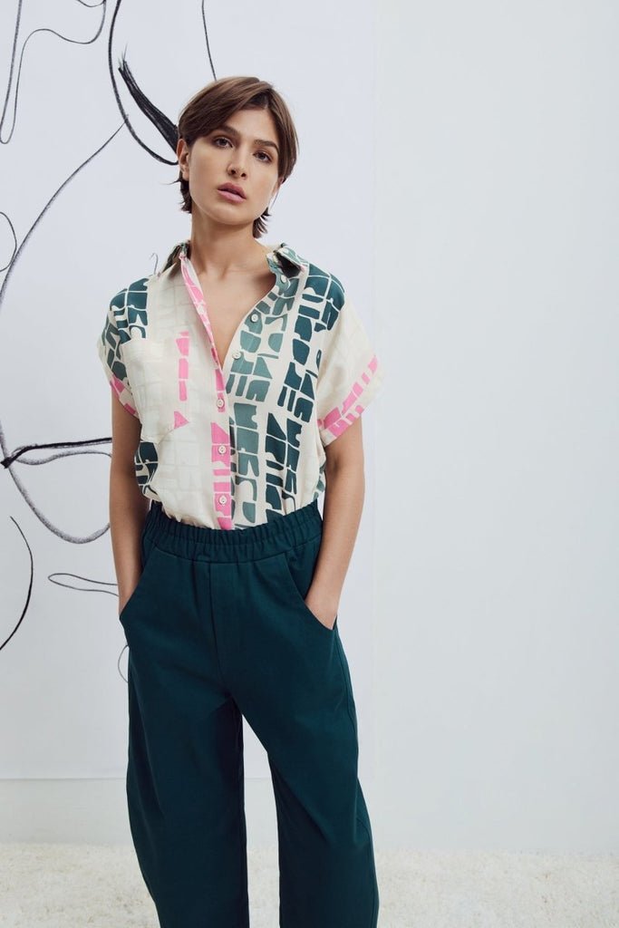 Eve Gravel Jahana Top - Pink or Blue Totem (Pre - Order) - Victoire BoutiqueEve GravelShirts & Tops Ottawa Boutique Shopping Clothing