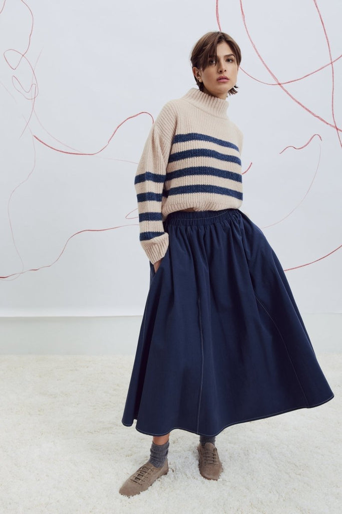 Eve Gravel Jeanne Skirt - Navy or Black (Online Exclusive) - Victoire BoutiqueEve GravelSkirts Ottawa Boutique Shopping Clothing