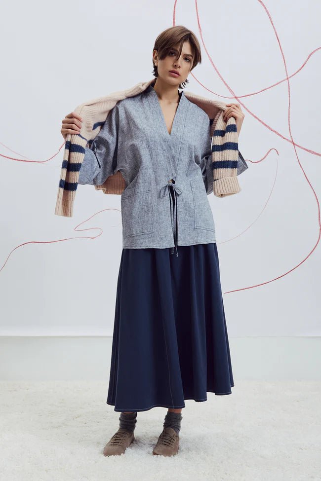 Eve Gravel Jeanne Skirt - Navy or Black (Online Exclusive) - Victoire BoutiqueEve GravelSkirts Ottawa Boutique Shopping Clothing