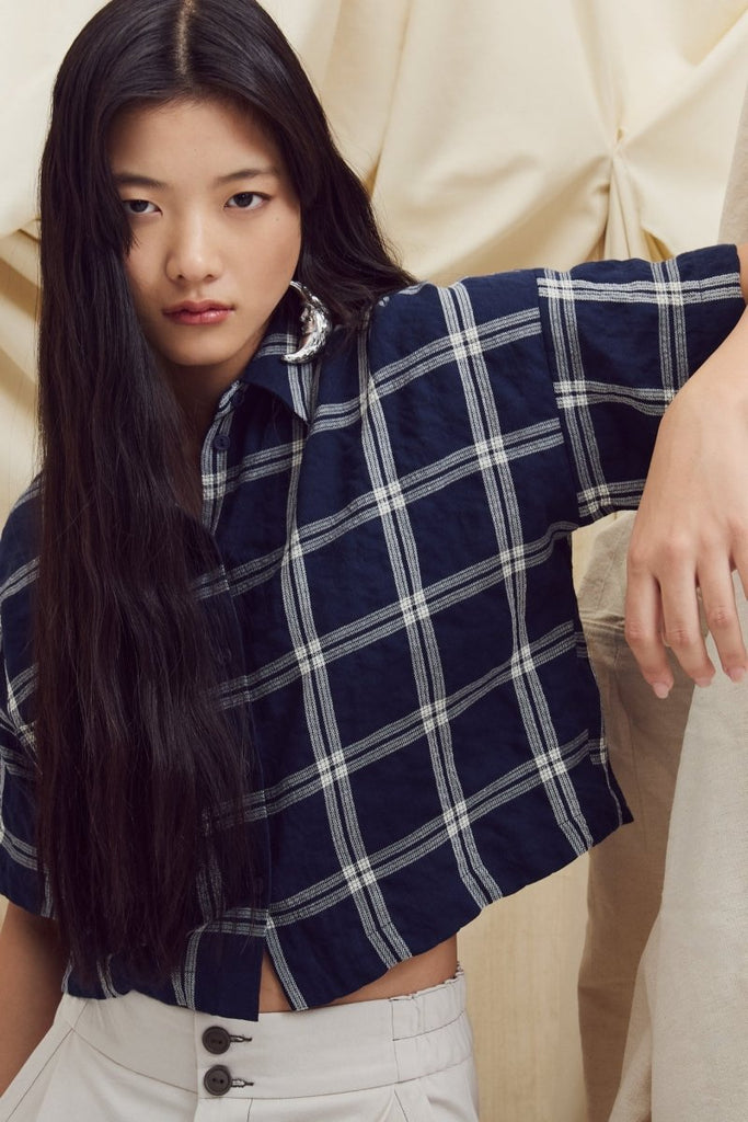 Eve Gravel Jetta Top - Khaki/Cream or Navy/Cream (Pre - Order) - Victoire BoutiqueEve GravelShirts & Tops Ottawa Boutique Shopping Clothing