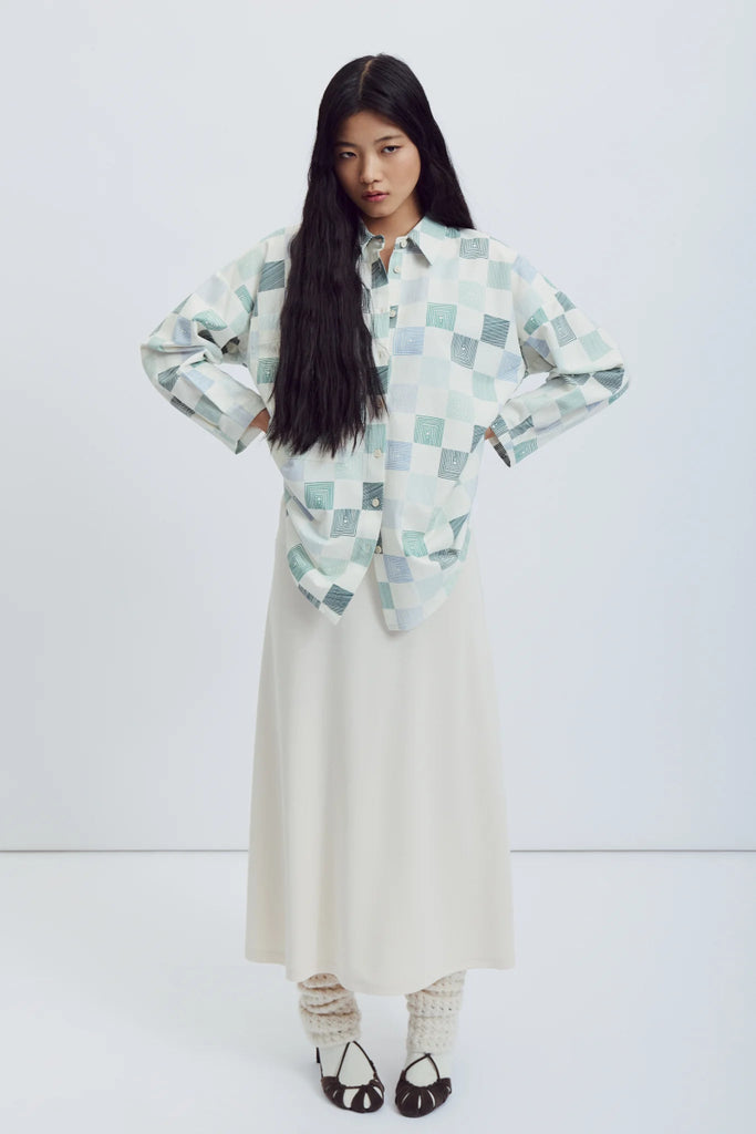 Eve Gravel Joan Skirt - Khaki (In - Store) - Victoire BoutiqueEve GravelSkirts Ottawa Boutique Shopping Clothing