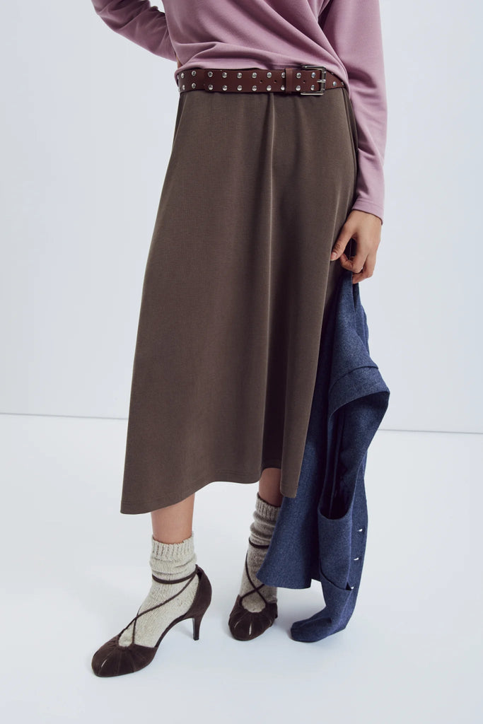 Eve Gravel Joan Skirt - Khaki (In - Store) - Victoire BoutiqueEve GravelSkirts Ottawa Boutique Shopping Clothing