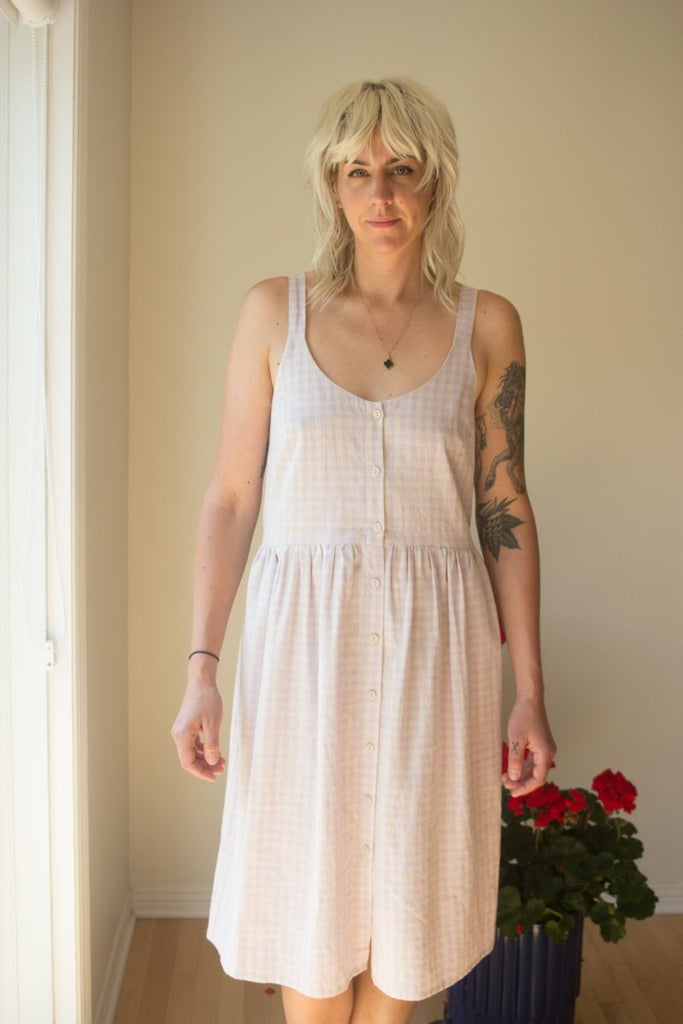 Eve Gravel Lallouz Dress - Natural/Lilac (In Store) - Victoire BoutiqueEve GravelDresses Ottawa Boutique Shopping Clothing