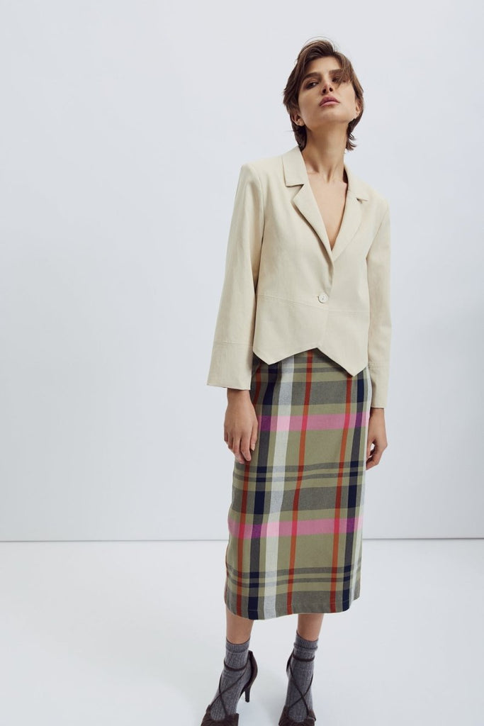 Eve Gravel Lizzie Skirt - Pink Tartan (Online Exclusive) - Victoire BoutiqueEve GravelSkirts Ottawa Boutique Shopping Clothing