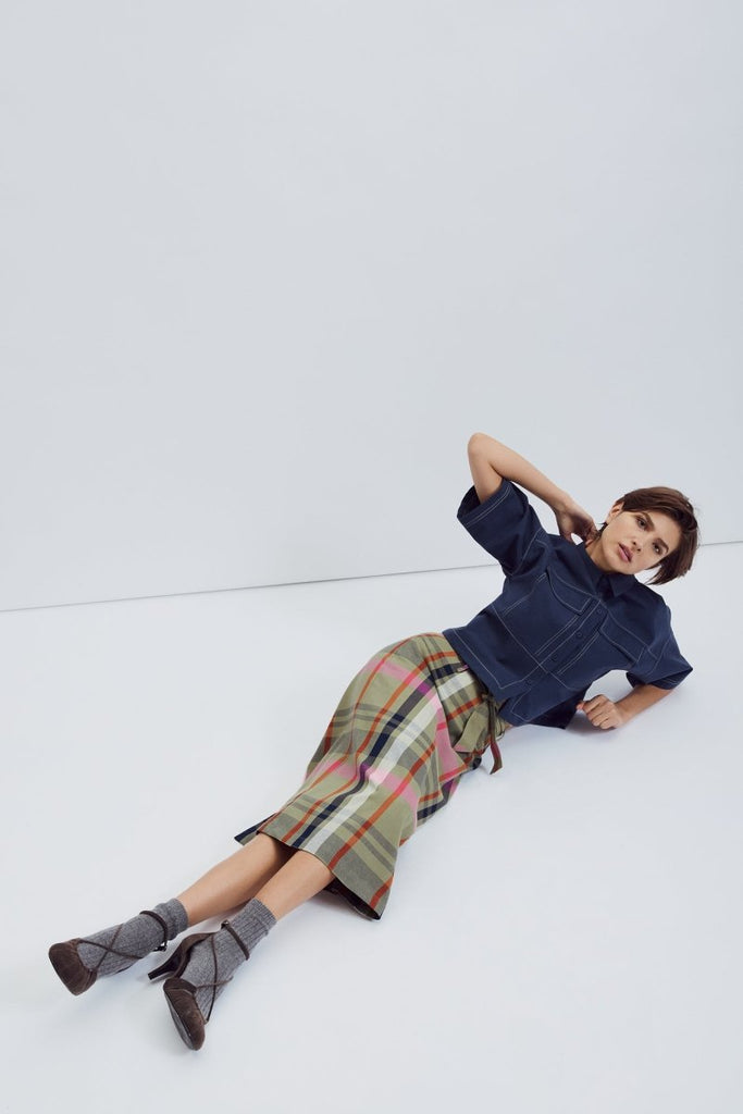 Eve Gravel Lizzie Skirt - Pink Tartan (Online Exclusive) - Victoire BoutiqueEve GravelSkirts Ottawa Boutique Shopping Clothing