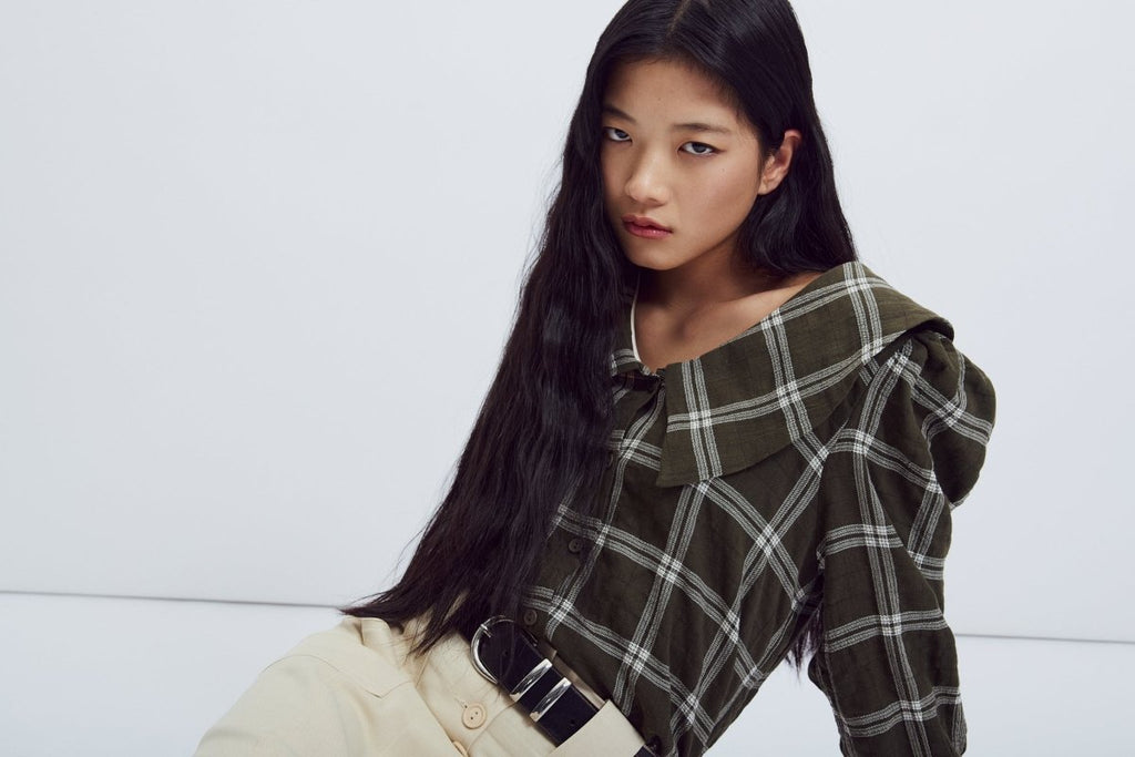 Eve Gravel Lucila Top - Khaki/Cream or Navy/Cream (Pre - Order) - Victoire BoutiqueEve GravelShirts & Tops Ottawa Boutique Shopping Clothing