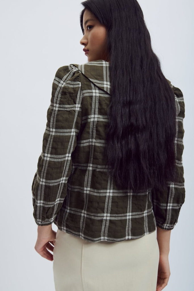 Eve Gravel Lucila Top - Khaki/Cream or Navy/Cream (Pre - Order) - Victoire BoutiqueEve GravelShirts & Tops Ottawa Boutique Shopping Clothing