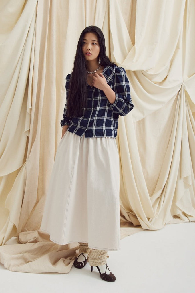 Eve Gravel Lucila Top - Khaki/Cream or Navy/Cream (Pre - Order) - Victoire BoutiqueEve GravelShirts & Tops Ottawa Boutique Shopping Clothing