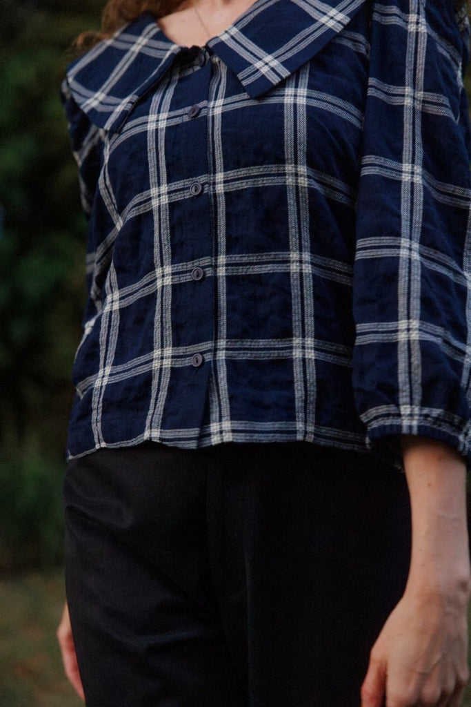 Eve Gravel Lucila Top - Navy/Cream (In - Store) - Victoire BoutiqueEve GravelShirts & Tops Ottawa Boutique Shopping Clothing